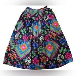 Rafaella Vintage 90s Southwestern Western Tribal Native American Aztec Mid Skirt